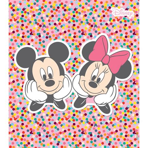 Ο Mickey και η Minnie σε πολύχρωμο φόντο Disney Μίκυ Μίνι και η