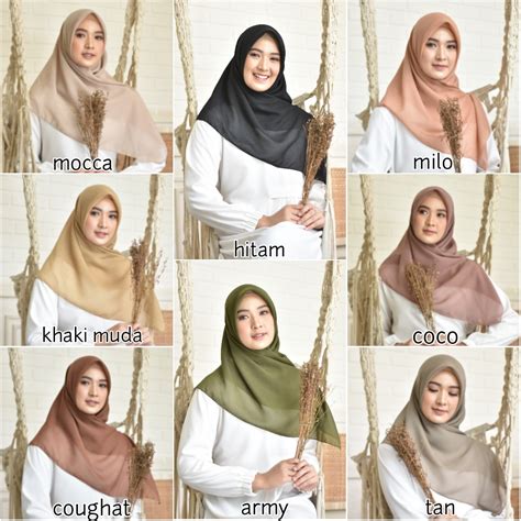 Terbaru Top 9 Pilihan Cod Bella Square 40 Warna Hijab Segiempat