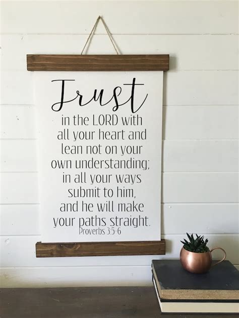 Canvas Proverbs 3 5 6 Trust In The Lord Calligraphy Prints Digital