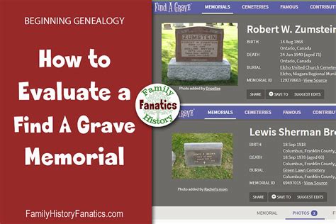 How To Evaluate A Find A Grave Memorial For Genealogy Research