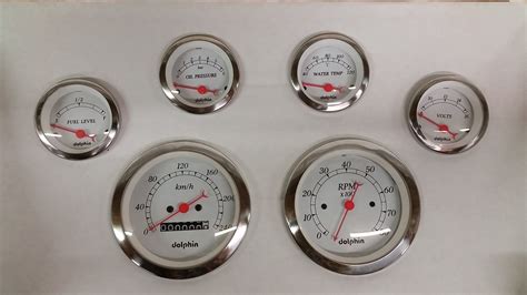 Dolphin Gauges GPS 3 3/8 Quad Street Rod Gauge set Vintage Car & Truck