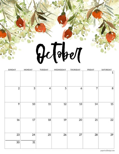 free 2022 calendar printable floral paper trail design