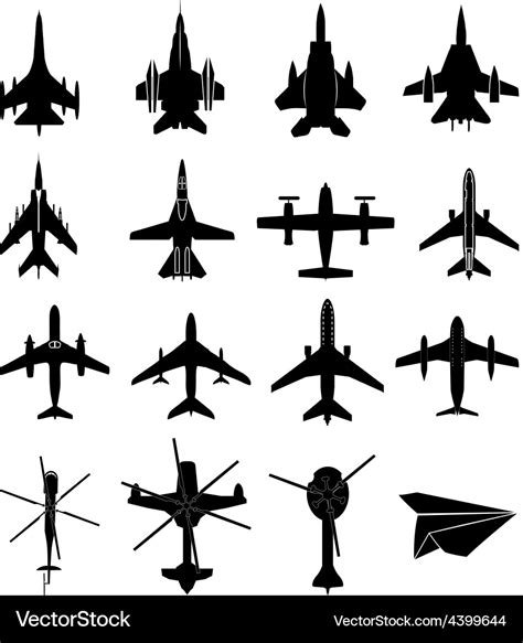 Aircraft Icons Set Royalty Free Vector Image Vectorstock