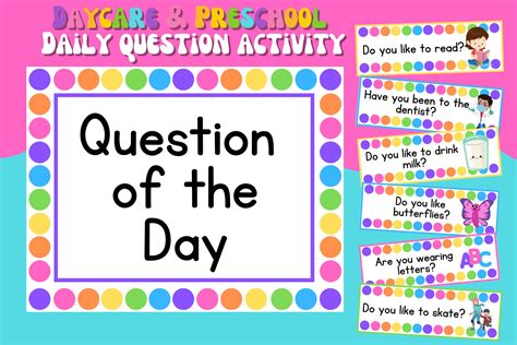 Pre K Question Of The Day Daycare Or Preschool Activity Etsy