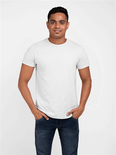 Thick Plain White T Shirt Mens Round Neck Plain T Shirt Whiteregular