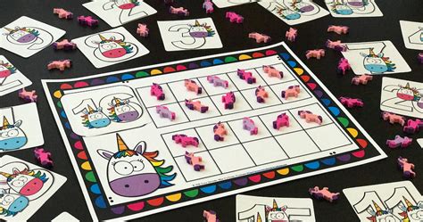 Unicorn Ten Frame And Number Cards Freebie The Enthusiastic Class