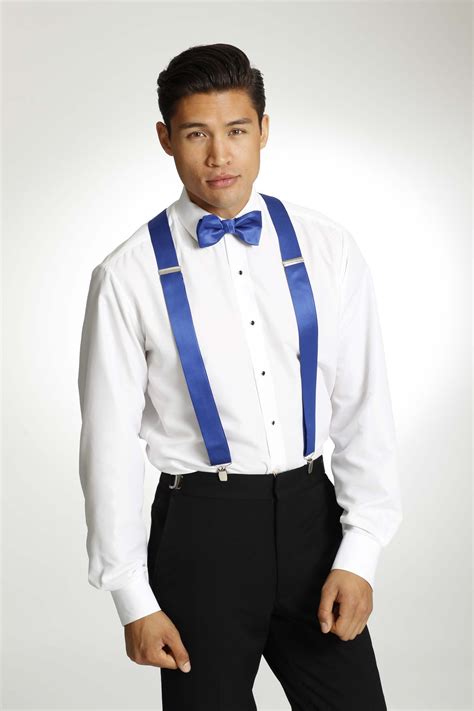 Navy Satin Tuxedo Suspenders Mens Formal Occasion Clothing Shoes