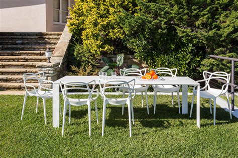 Kartell furniture is a combination of creativity, technology, functionality, quality. Kartell Masters dining chairs, Kartell Four Outdoor table ...