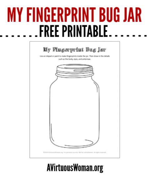 My Fingerprint Bug Jar Printable Bugs Preschool Preschool Bug Theme
