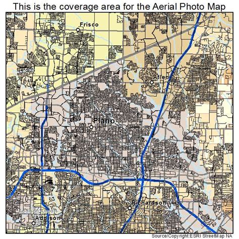 Aerial Photography Map Of Plano Tx Texas