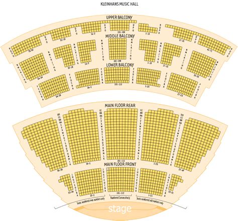Seating Chart Kleinhans Music Hall