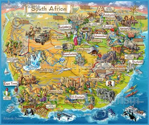 South Africa Map Tourist Attractions Travelsfinderscom