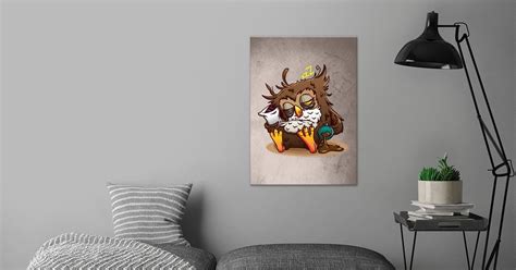 Owl Groggy With Coffee Poster By Brummkatze Displate