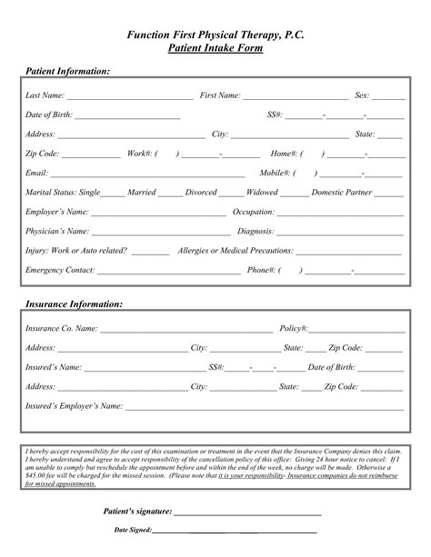 therapy intake forms