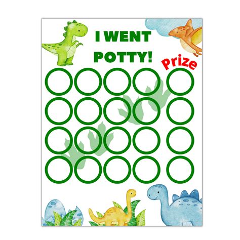 Printable Dinosaur Reward Chart Dinosaur Kids Potty Training Chart