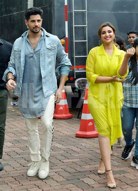 parineeti chopra and sidharth malhotra look radiant during jabariya jodi promotions