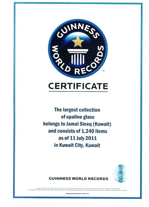 Guinness World Record Certificate Template 9 Within Fresh Guinness