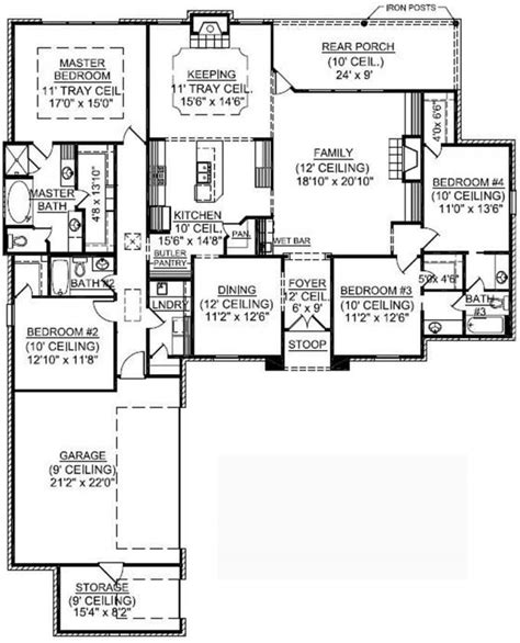 Flexible house plans are probably the very best choice for you. #653722 - 1 Story 4 Bedroom French Country House Plan ...