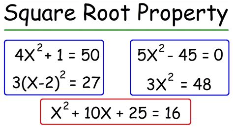 how to solve quadratic equations using the square root property algebra youtube