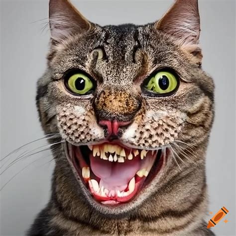 Photograph Of A Cat With Funny Teeth On Craiyon