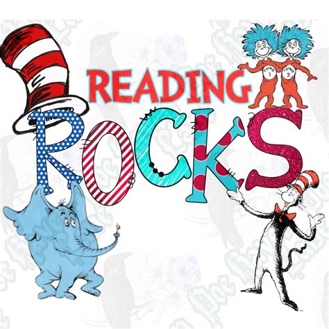 Reading Rocks Hand Drawn Dr Seuss Read Across America Day Etsy