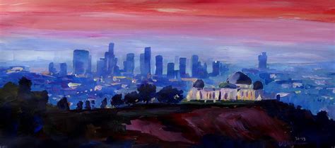 Los angeles, ca 106 painting contractors near you. Los Angeles at Dusk with Griffith Observatory Painting by ...