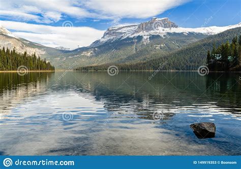 Winter View Of Emerald Lake In Yoho National Park British Columbia