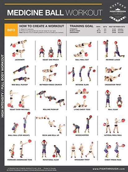 Medicine Ball Complete Body Workout Professional Fitness Wall Chart