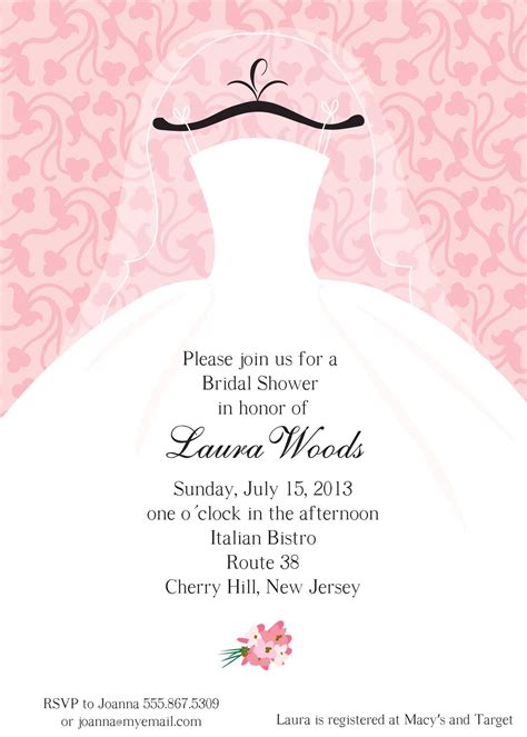 Pink and blue illustrated bridal shower invitation. Bridal Shower Invitation Template Microsoft Word ...