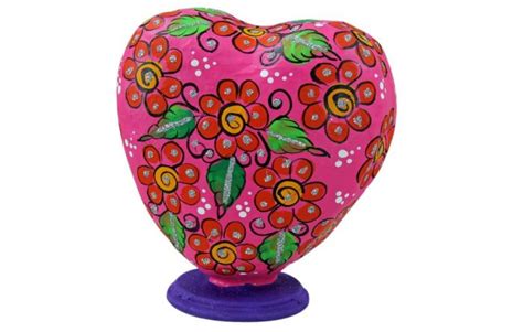 Colorful Flowered Heart Heart Pottery Mexican Talavera Pottery