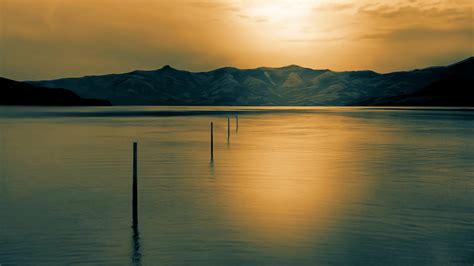 Wallpaper Sunlight Landscape Sunset Sea Bay Lake