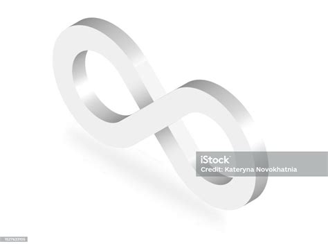 White 3d Infinity Symbol On White Background Endless Vector Logo Design