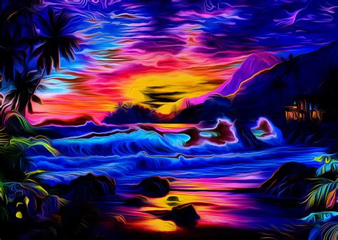 Tropical Sunset Art Photograph By Ron Fleishman