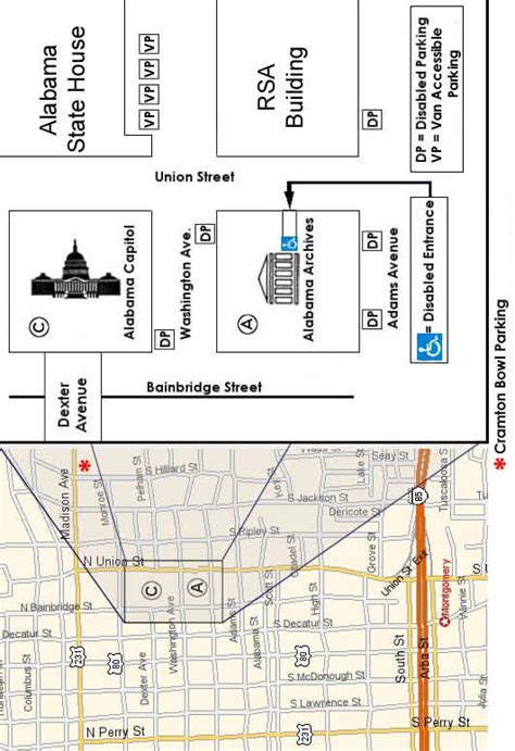 Adah Map Of Downtown Montgomery Al