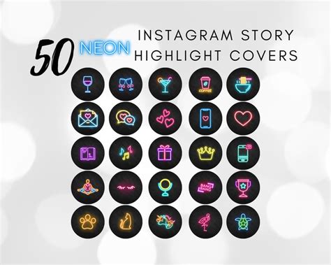 Neon Instagram Story Highlight Icons Ig Highlight Covers Etsy Uk