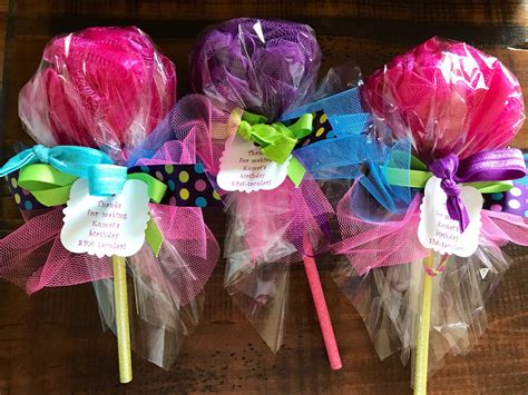 Girls Spa Party Favor Handmade Unique Bath Puff Lollipop Favor Etsy