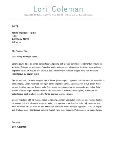 Simple Beautiful Cover Letter Template For Microsoft Word Letter Of