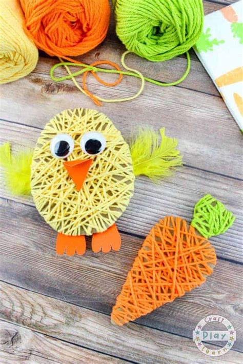 Simple Easter Crafts Using Yarn Craft Play Learn