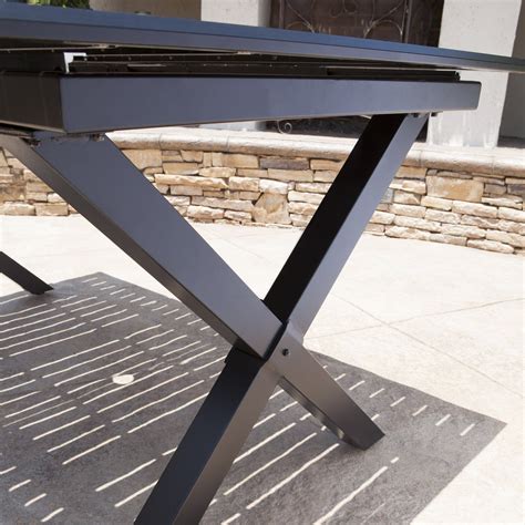 Black Cast Aluminum Expandable Outdoor Dining Table Nh270103 Noble