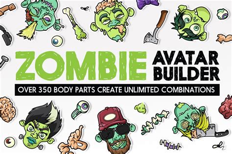 Zombie Avatar Builder Custom Designed Illustrations ~ Creative Market