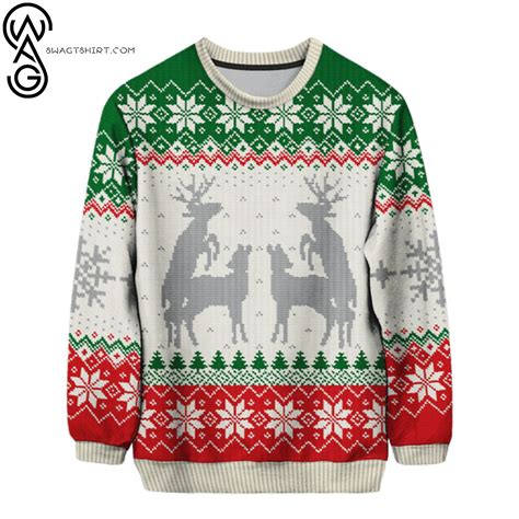 [best Selling Products] Humping Sex Reindeer Full Printing Ugly Christmas Sweater