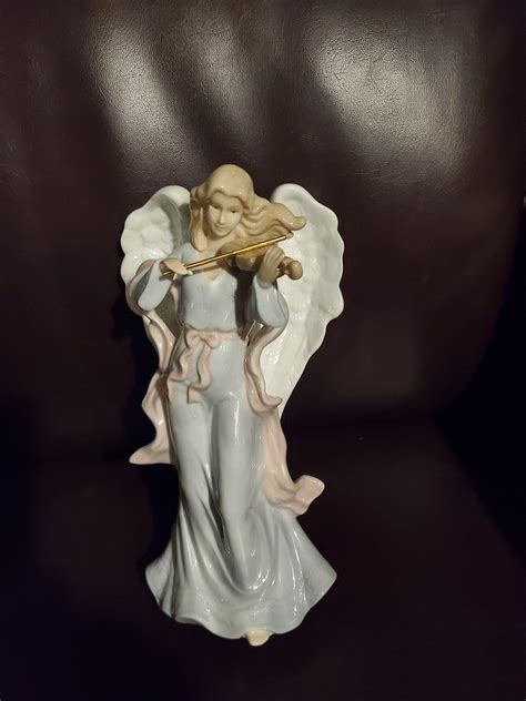 Beautiful Porcelain Angel Figurine With Violin Etsy Angel
