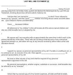 After you have completed your last will and testament, make copies of it. Free Printable Last Will And Testament Form (GENERIC ...