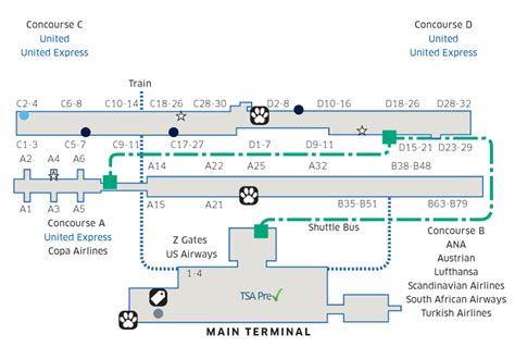 Dulles Airport Map United Gates