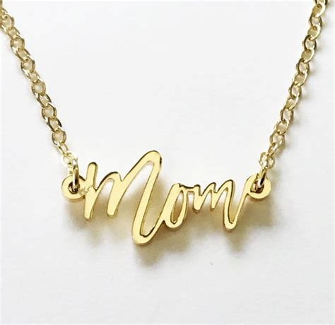 Gold Mom Necklace Mom Necklace Mothers Day Necklace Etsy