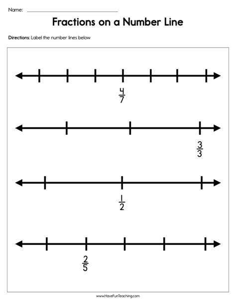 Plotting Fractions On A Number Line Worksheet Worksheets For Kindergarten