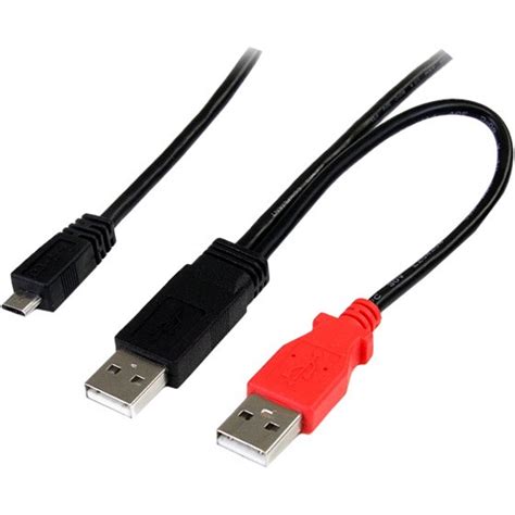 Best Buy Startech Ft Usb Y Cable For External Hard Drive Dual Usb A