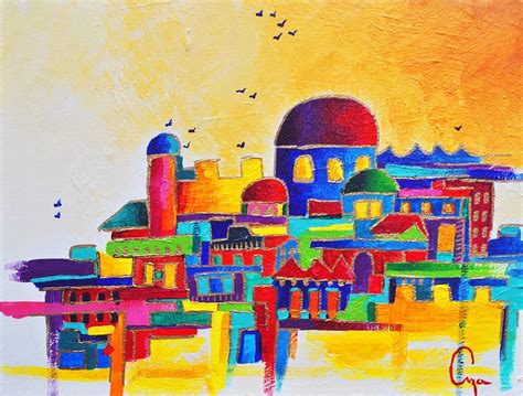 Painting Jerusalem By Dawnstarstudios Original Canvas Painting