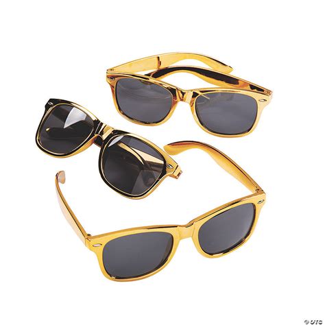 Metallic Gold Sunglasses 12 Pc