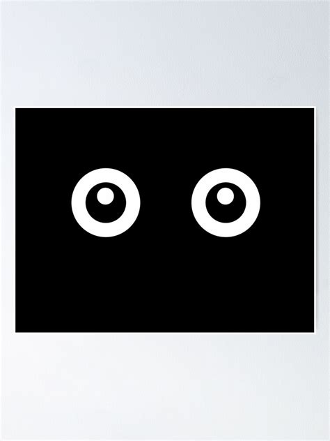 Scared Cartoon Eyes In The Dark Poster By Xooxoo Redbubble